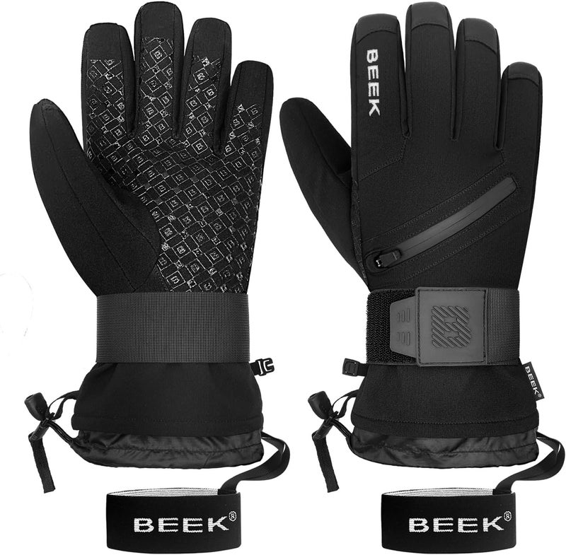 BEEK Waterproof Ski Gloves, Touchscreen Snow Gloves, Anti-Slip Snowboard Gloves, Wear-Resist Winter Gloves with Zipper Pocket, Lightweight Cold Weather Gloves for Men and Women - Image 1